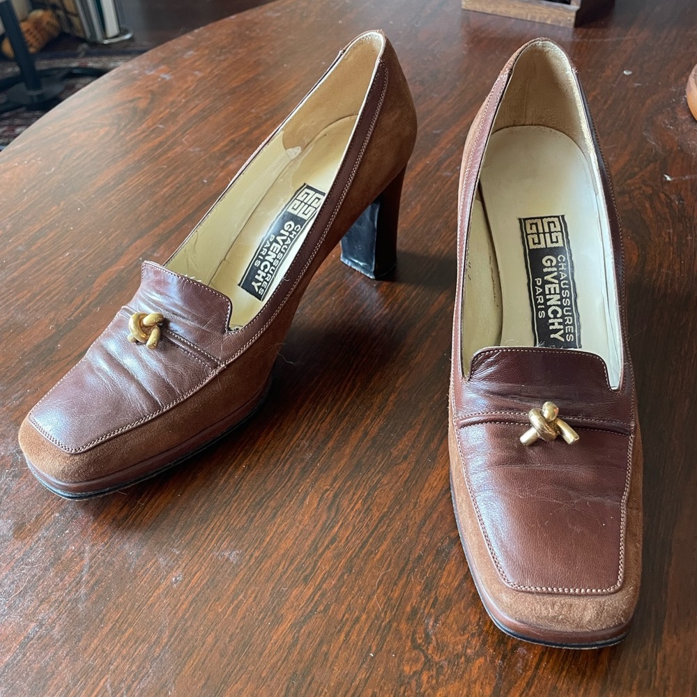 Givenchy Vintage Suede Square Toe Heel